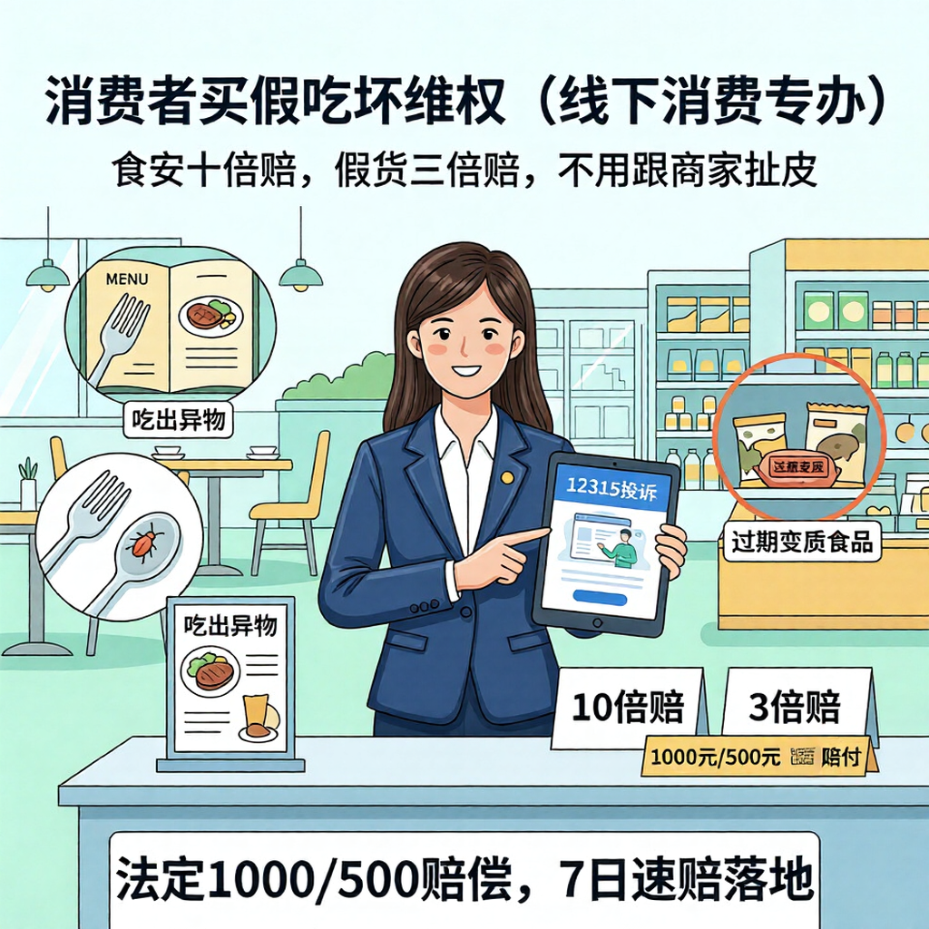 消费者买假吃坏维权（线下消费专办）