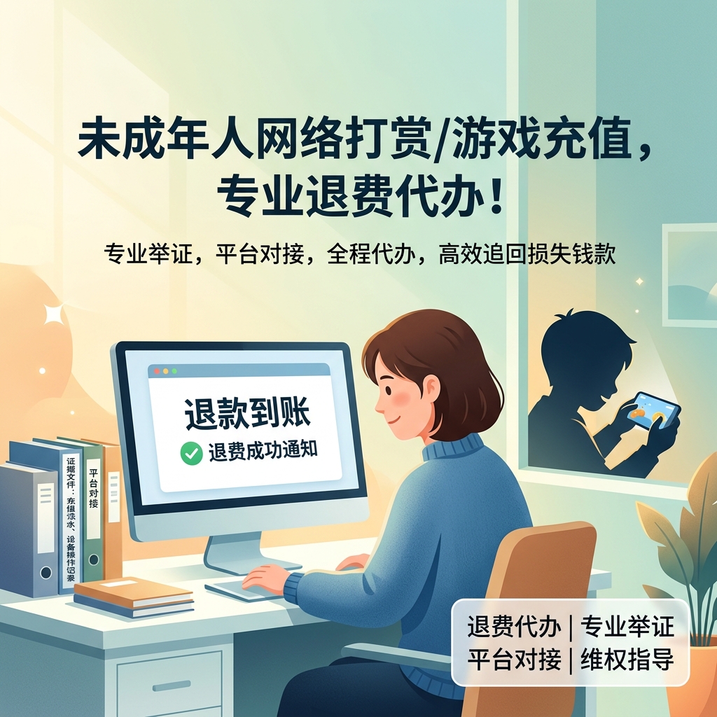 未成年人网络打赏/游戏充值，专业退费代办！