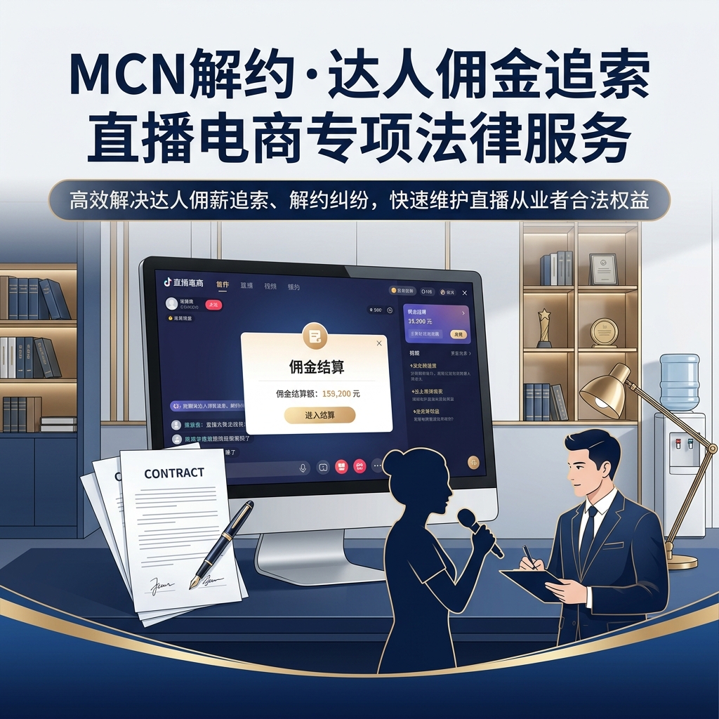 MCN解约&middot;达人佣金追索 直播电商专项法律服务