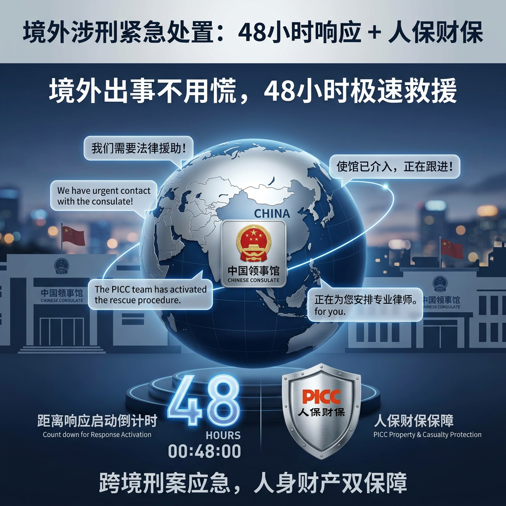 境外涉刑紧急处置：48 小时响应 + 人保财保