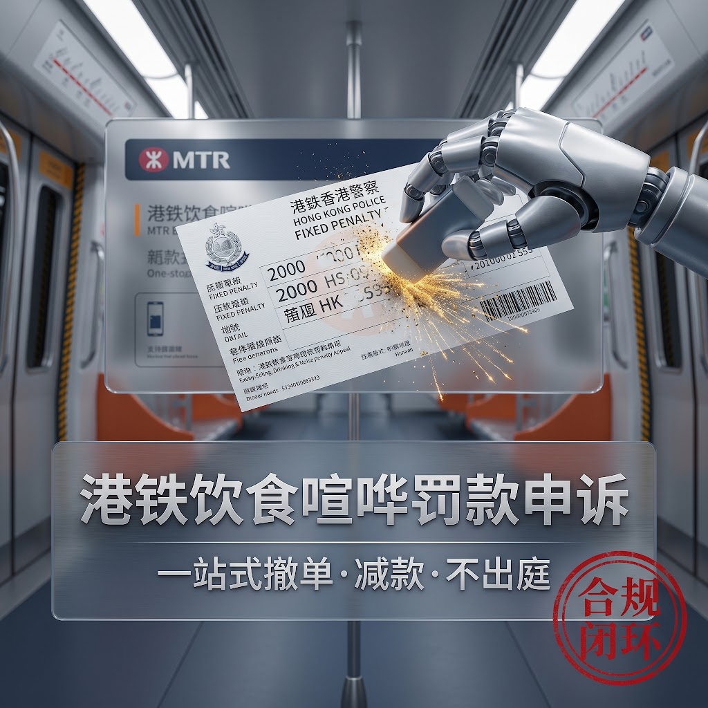 港铁公共交通饮食喧哗罚款申诉法律服务