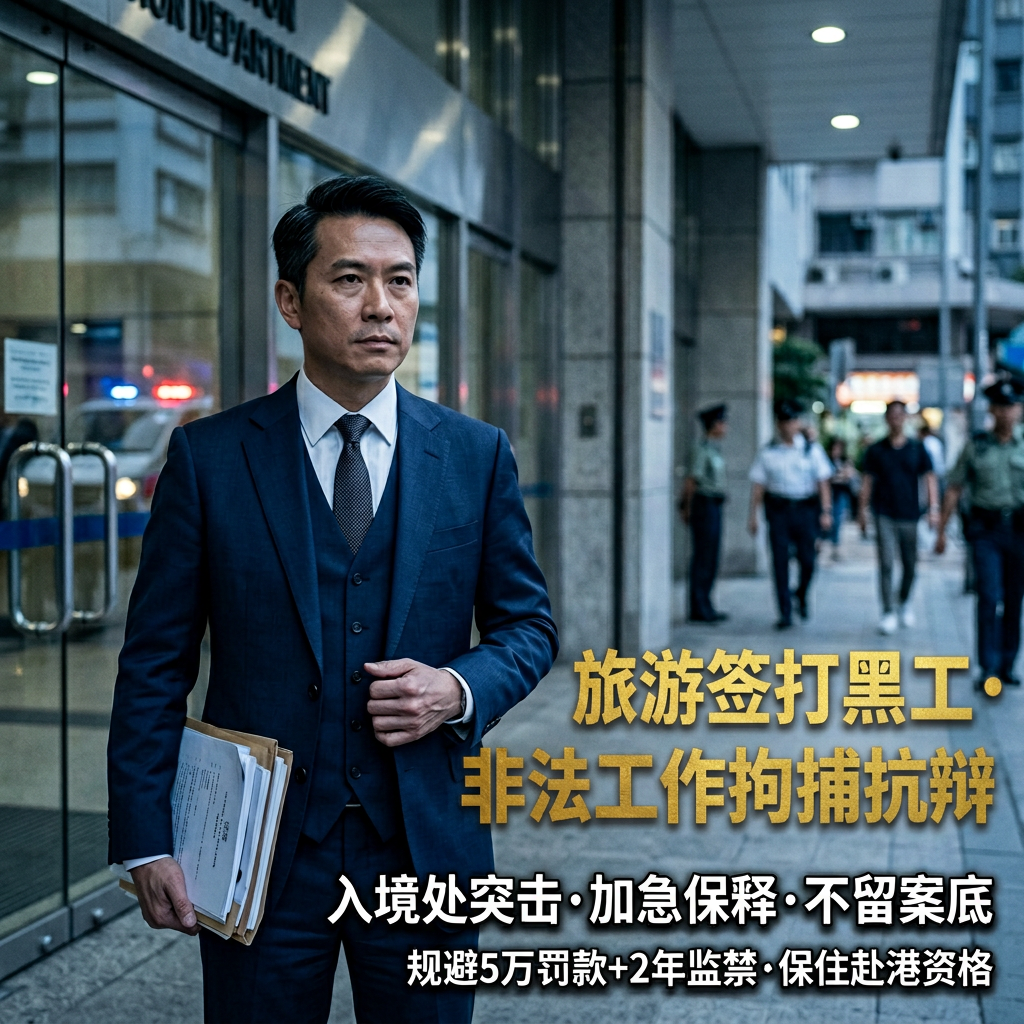 旅游签打黑工非法工作拘捕抗辩保释法律服务